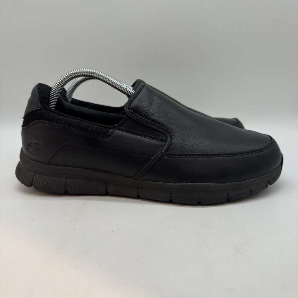 Skechers Work Slip Resistant EH Shoe Men’s 9.5W Black Faux Leather 77157W Loafer